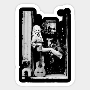 Dolly Parton Playing Guitar Sticker